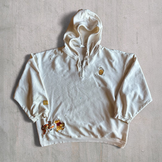 Vintage Winnie the Pooh Quarter-Zip Hoodie - L