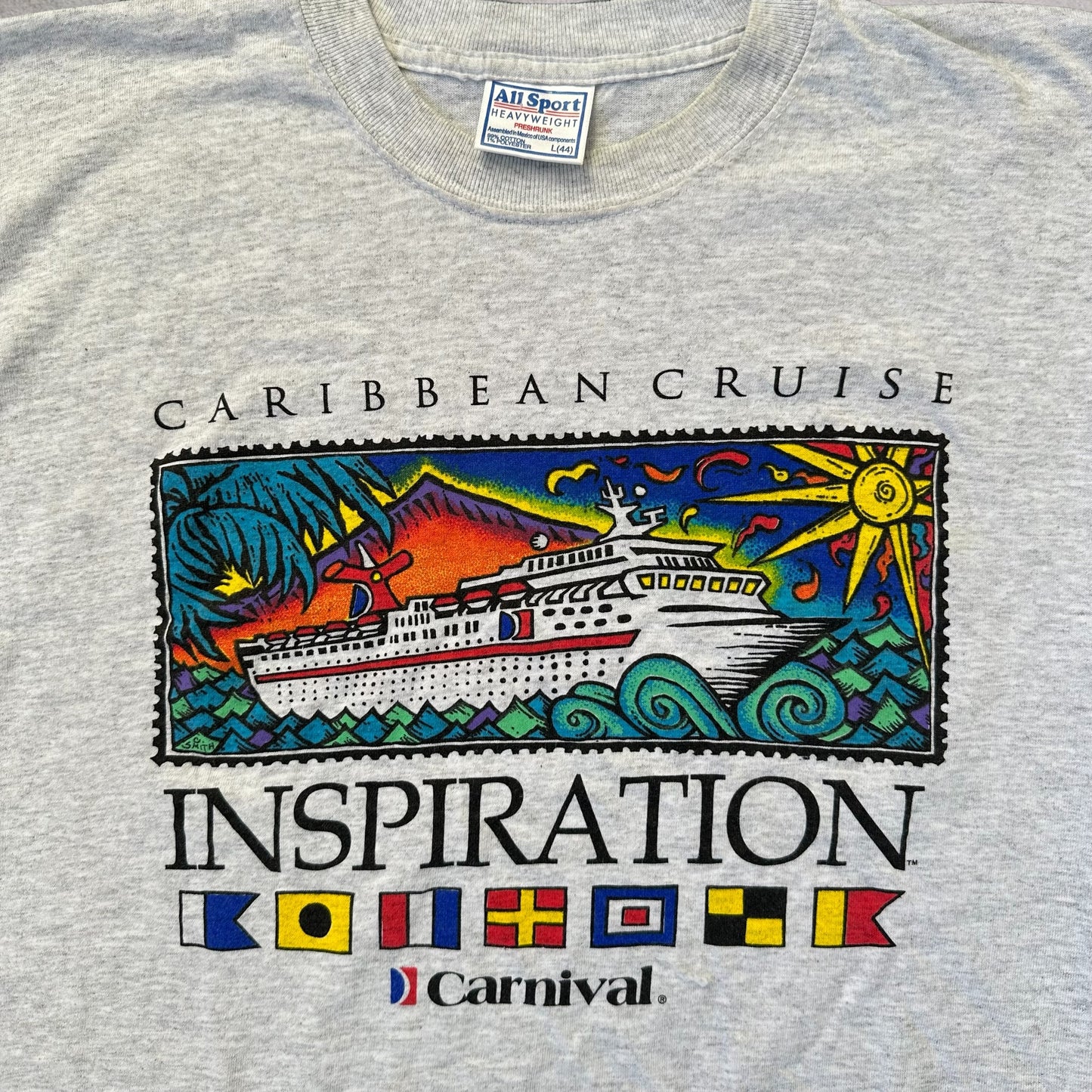 Vintage Carnival Caribbean Cruise Tee - L