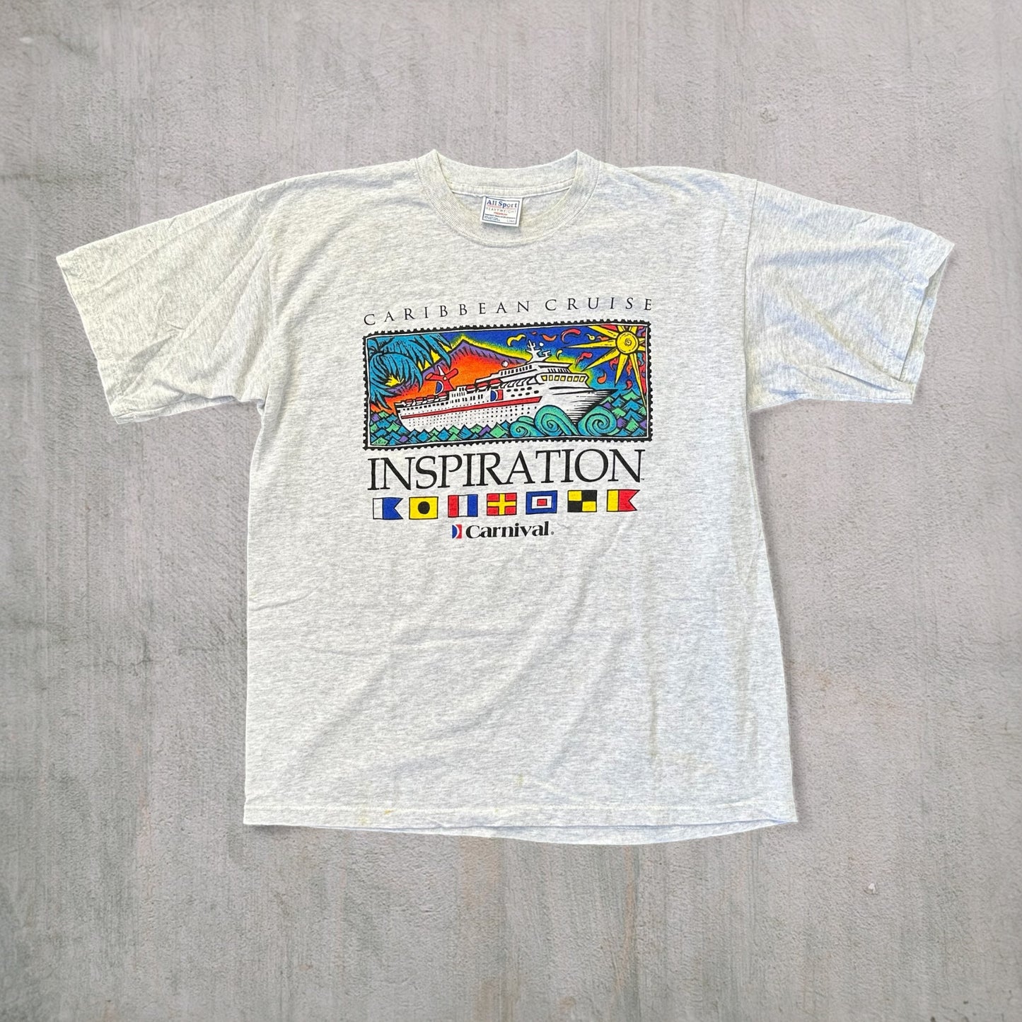 Vintage Carnival Caribbean Cruise Tee - L